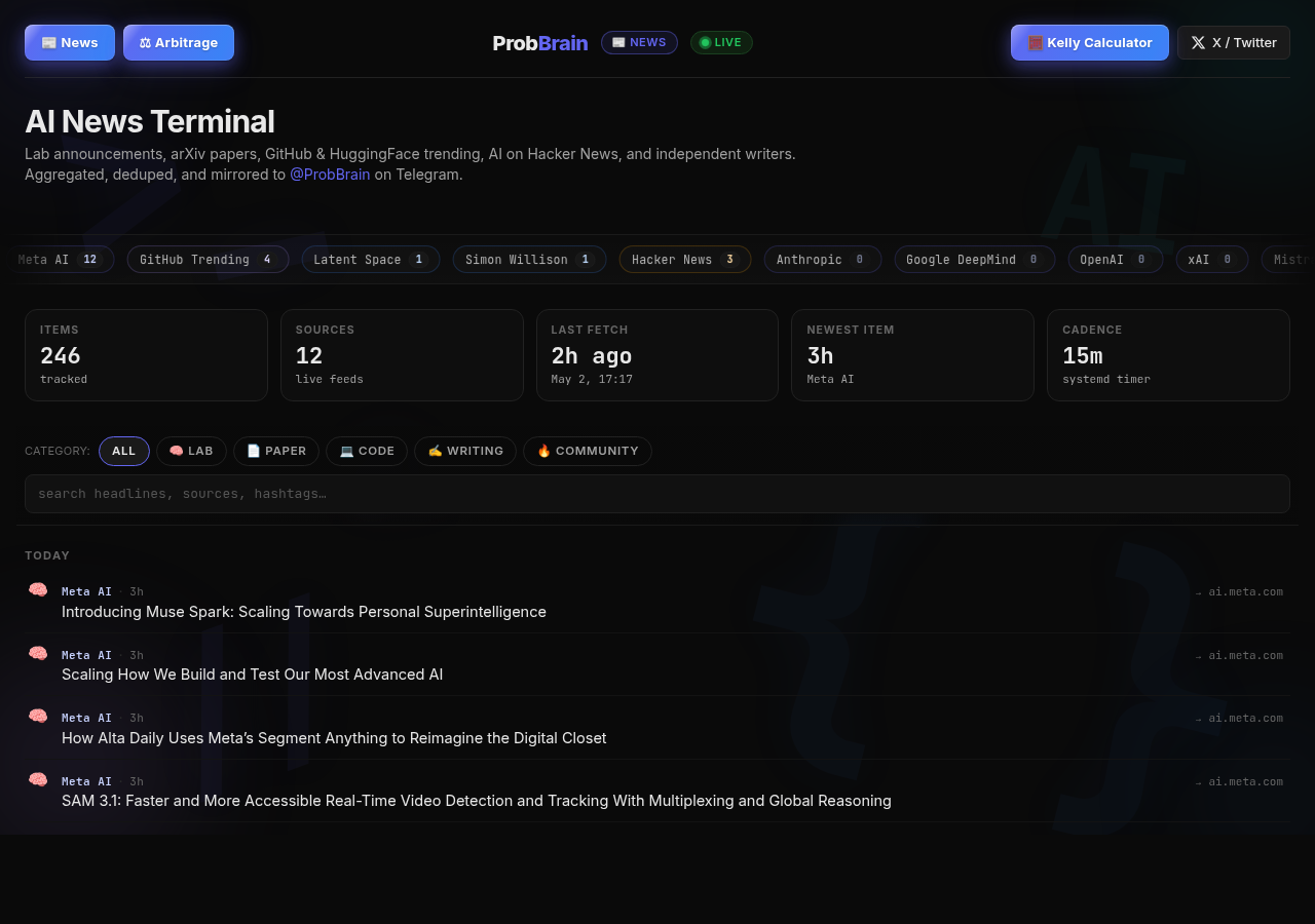 probbrain.com/news live screenshot
